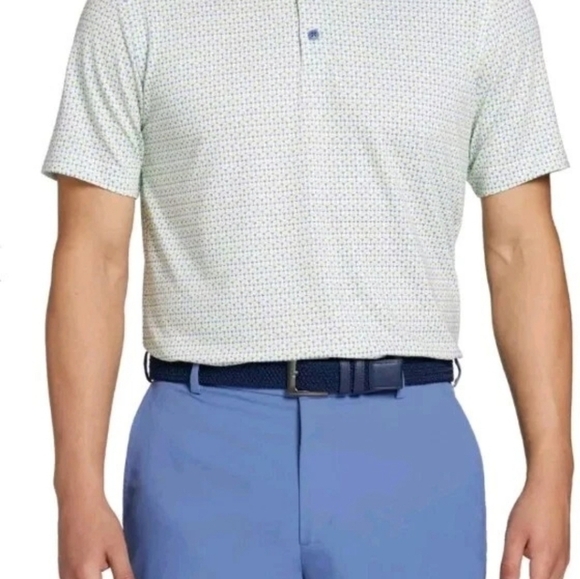 Walter Hagen Men's Clubhouse 19th Hole Polo Shirt Small White Lime Golf New - Picture 11 of 11